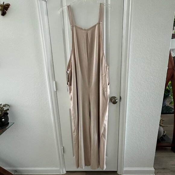 Womens Utcoco Collection Linen Blend Wide-Leg Overalls - Picture 3 of 12